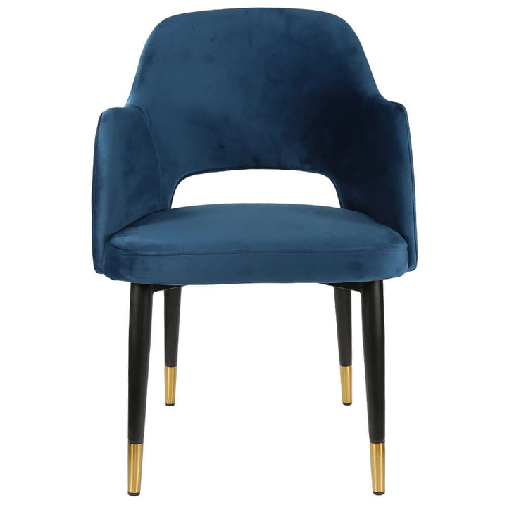 Durafurn Sorbet Chair with Black Metal Legs - Denim Velvet