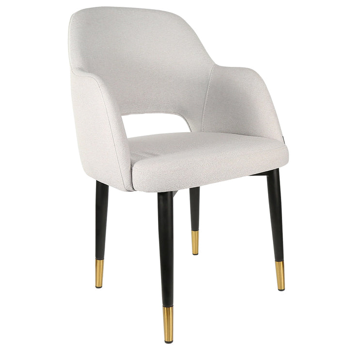 Durafurn Sorbet Chair with Black Metal Legs - Light Grey Fabric