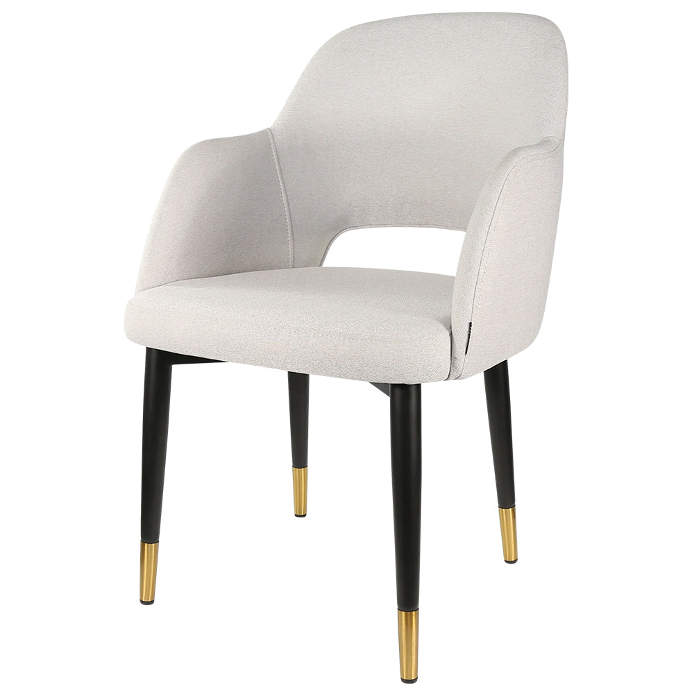 Durafurn Sorbet Chair with Black Metal Legs - Light Grey Fabric