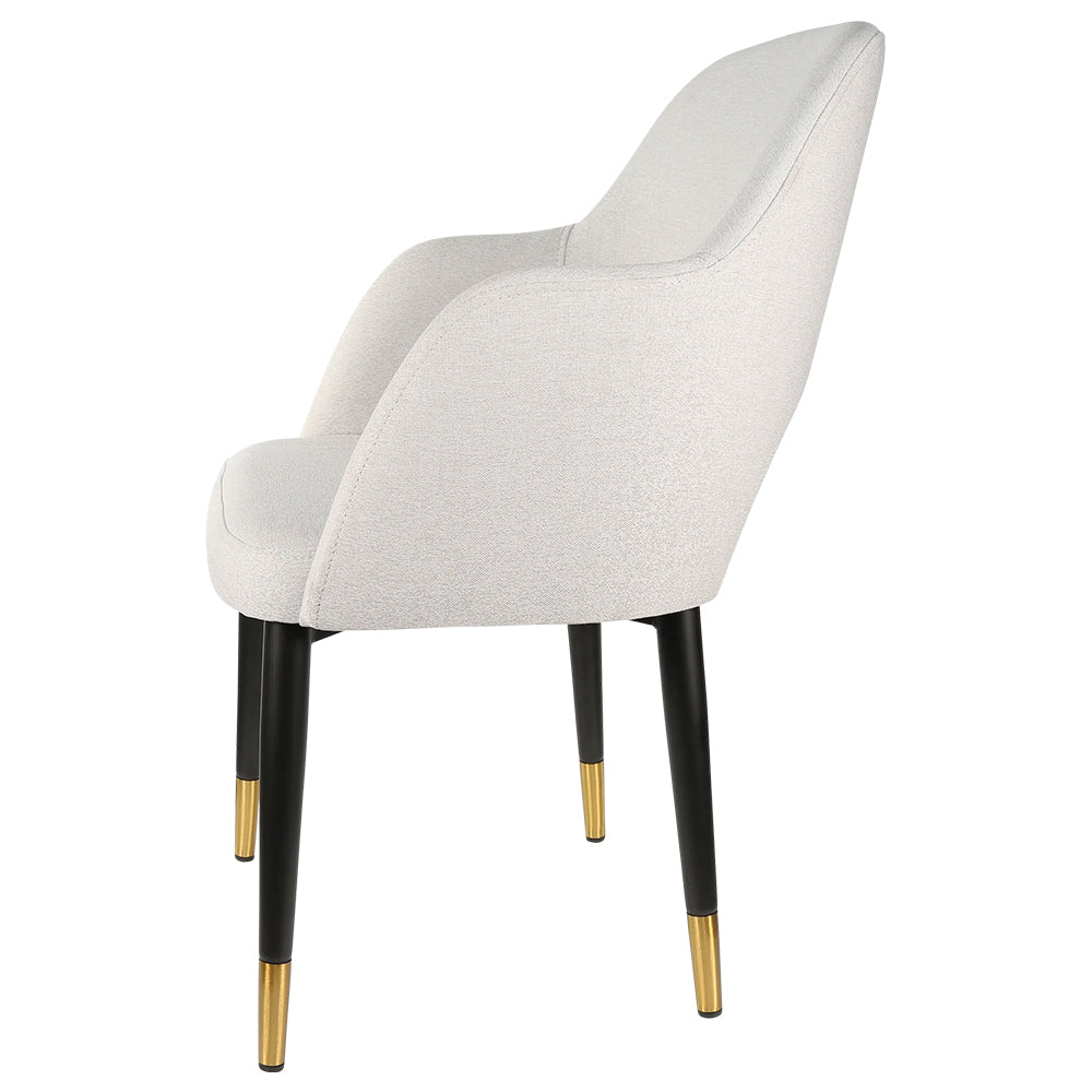 Durafurn Sorbet Chair with Black Metal Legs - Light Grey Fabric