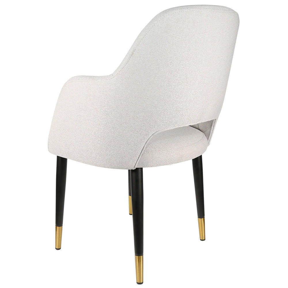 Durafurn Sorbet Chair with Black Metal Legs - Light Grey Fabric