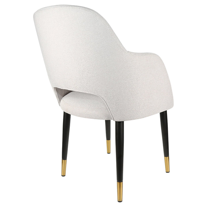 Durafurn Sorbet Chair with Black Metal Legs - Light Grey Fabric