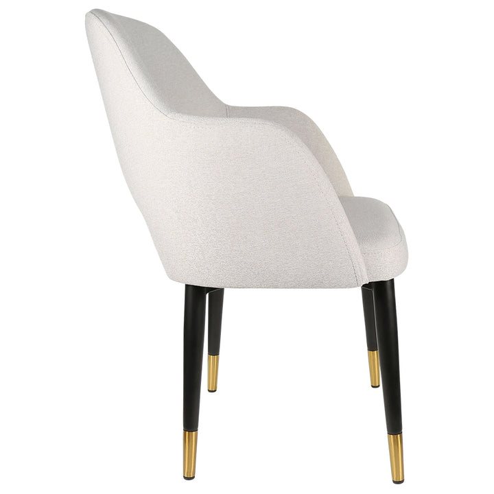 Durafurn Sorbet Chair with Black Metal Legs - Light Grey Fabric