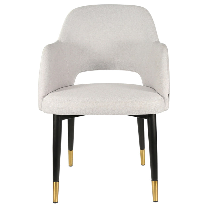 Durafurn Sorbet Chair with Black Metal Legs - Light Grey Fabric