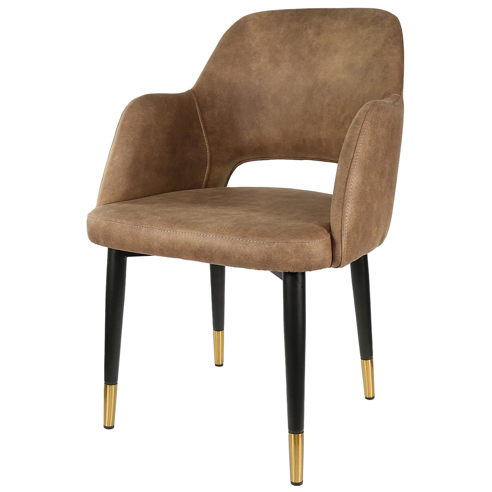 Durafurn Sorbet Chair with Black Metal Legs - Mocha Fabric