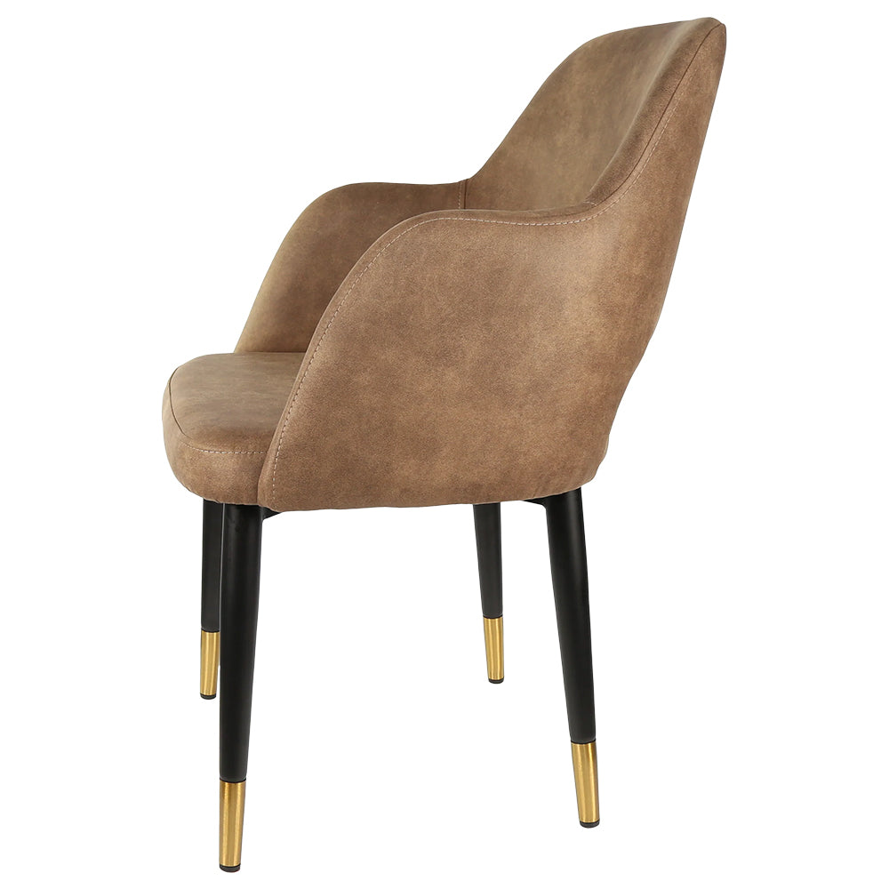 Durafurn Sorbet Chair with Black Metal Legs - Mocha Fabric