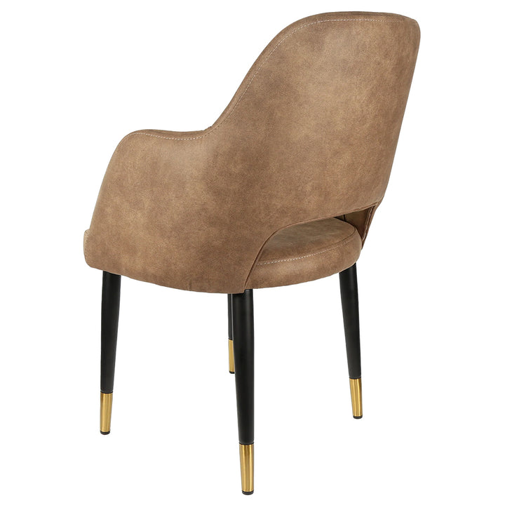 Durafurn Sorbet Chair with Black Metal Legs - Mocha Fabric