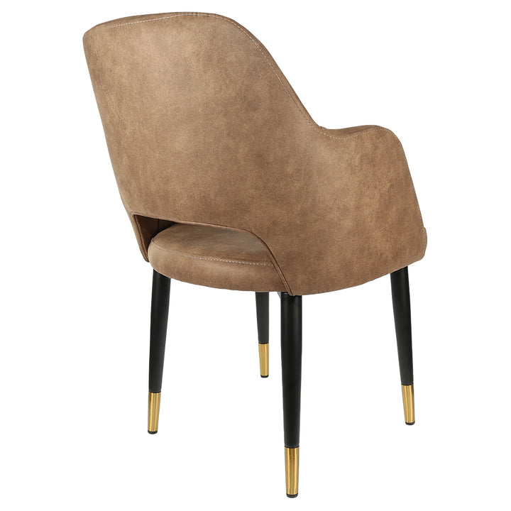 Durafurn Sorbet Chair with Black Metal Legs - Mocha Fabric