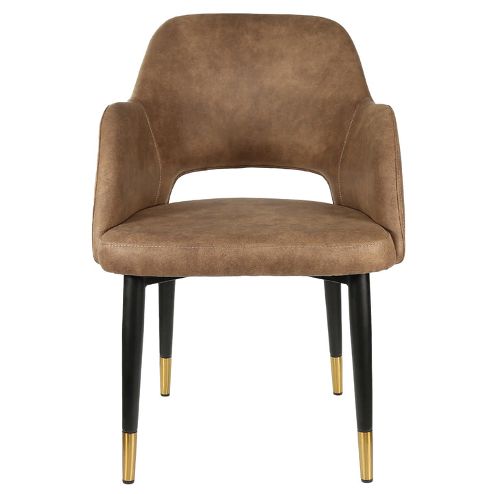 Durafurn Sorbet Chair with Black Metal Legs - Mocha Fabric