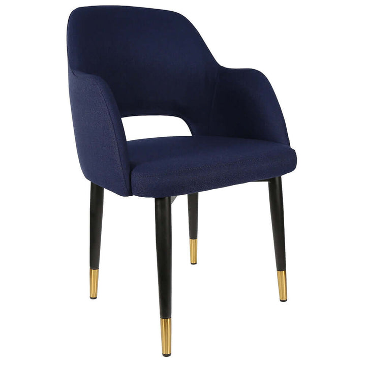 Durafurn Sorbet Chair with Black Metal Legs - Navy Fabric