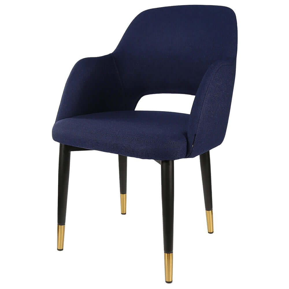 Durafurn Sorbet Chair with Black Metal Legs - Navy Fabric