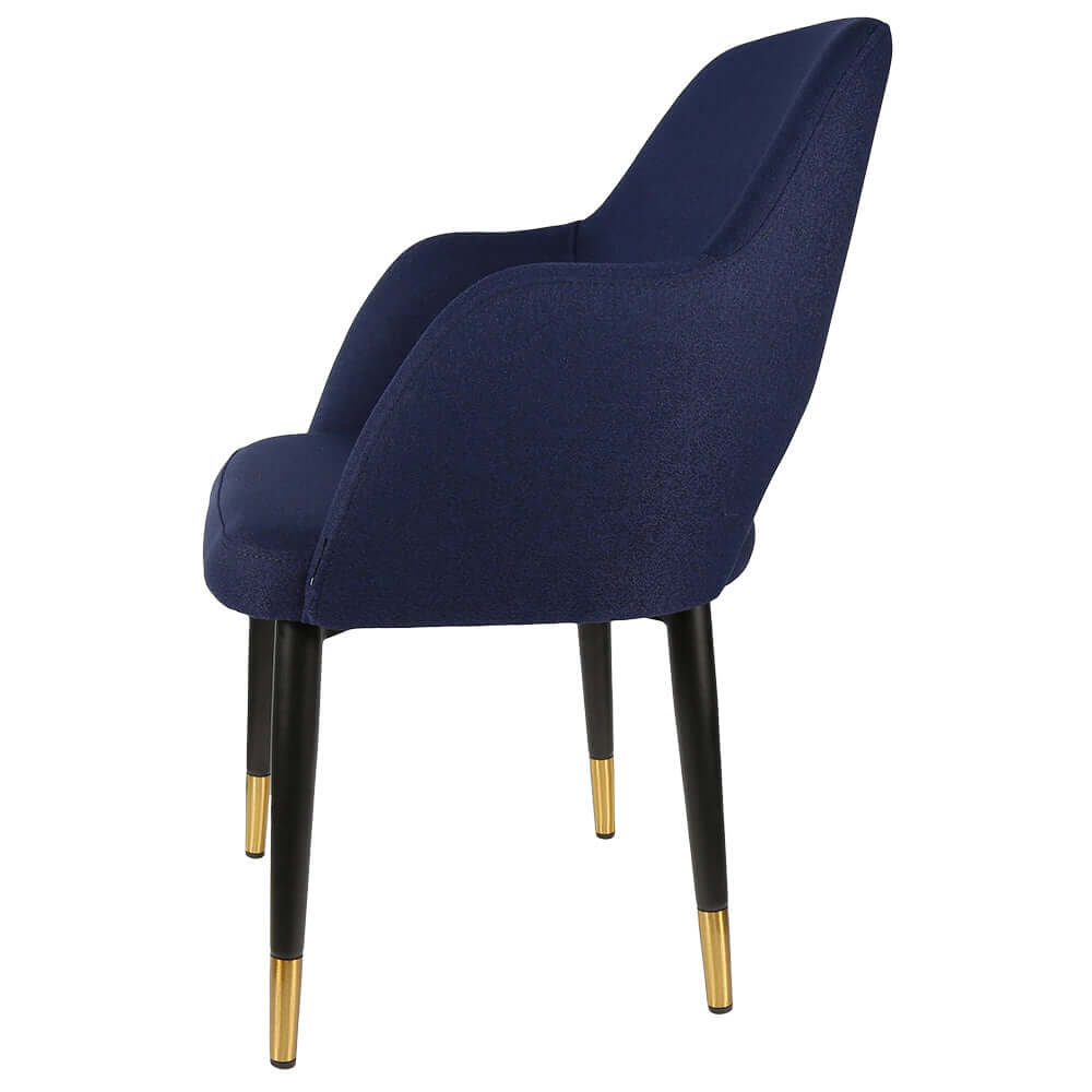 Durafurn Sorbet Chair with Black Metal Legs - Navy Fabric