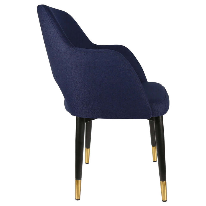 Durafurn Sorbet Chair with Black Metal Legs - Navy Fabric