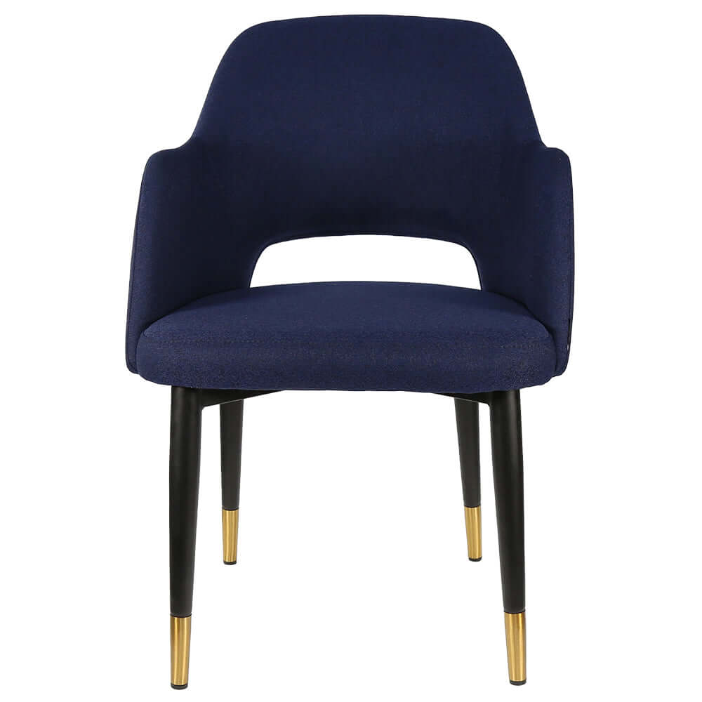 Durafurn Sorbet Chair with Black Metal Legs - Navy Fabric