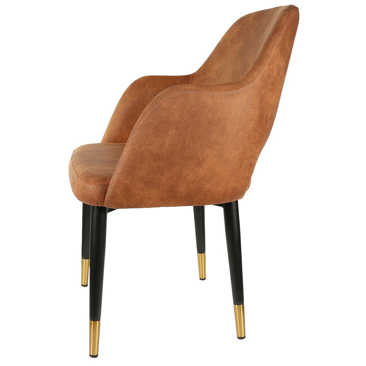 Durafurn Sorbet Chair with Black Metal Legs - Tan Fabric