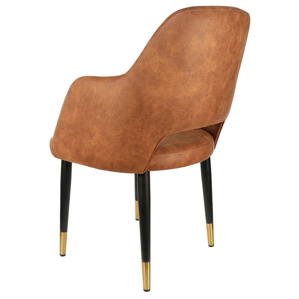 Durafurn Sorbet Chair with Black Metal Legs - Tan Fabric