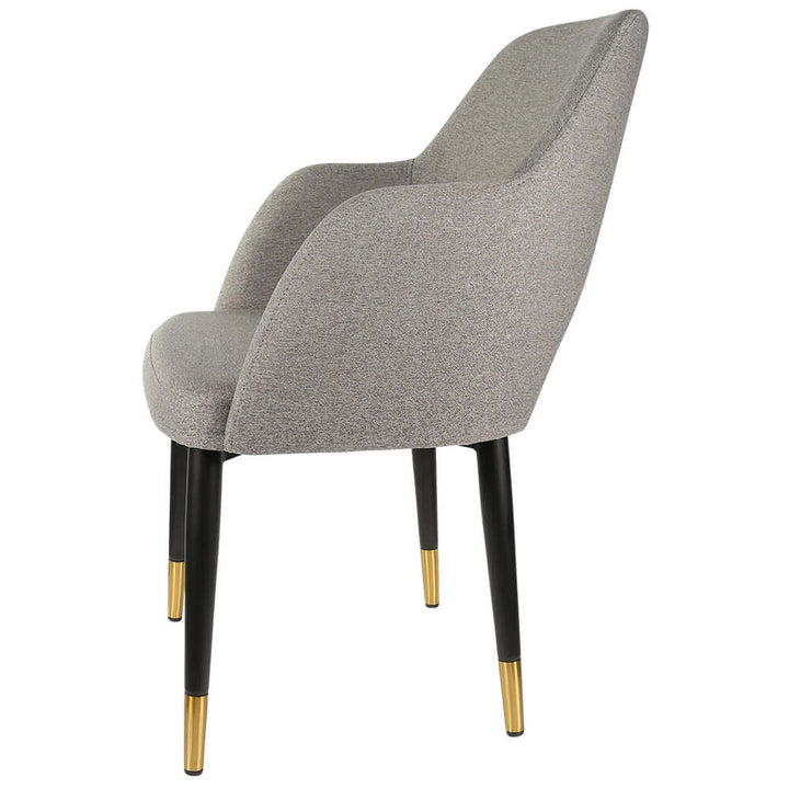 Durafurn Sorbet Chair with Black Metal Legs - Taupe Fabric