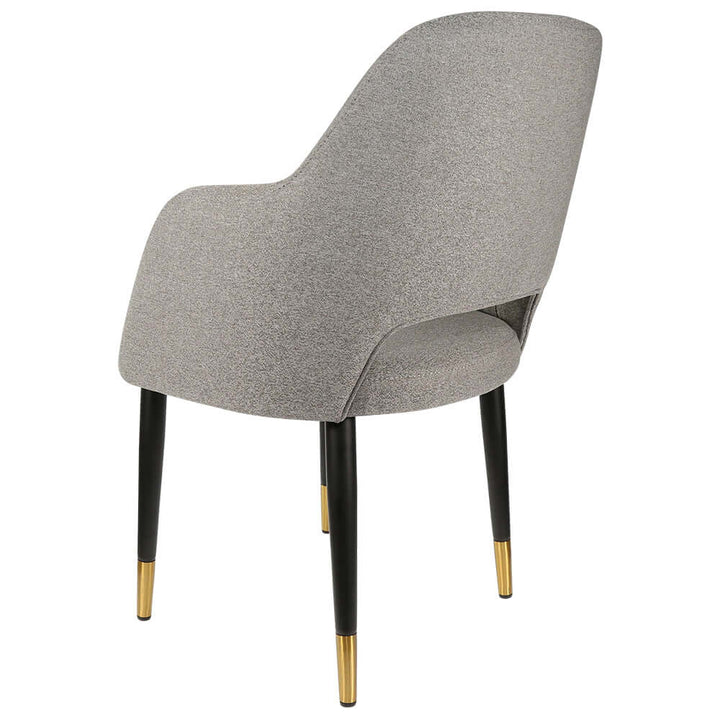 Durafurn Sorbet Chair with Black Metal Legs - Taupe Fabric