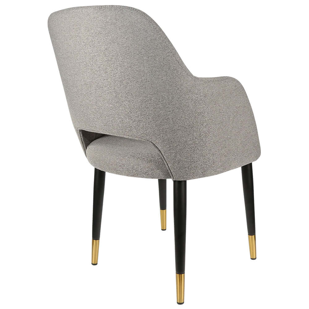 Durafurn Sorbet Chair with Black Metal Legs - Taupe Fabric