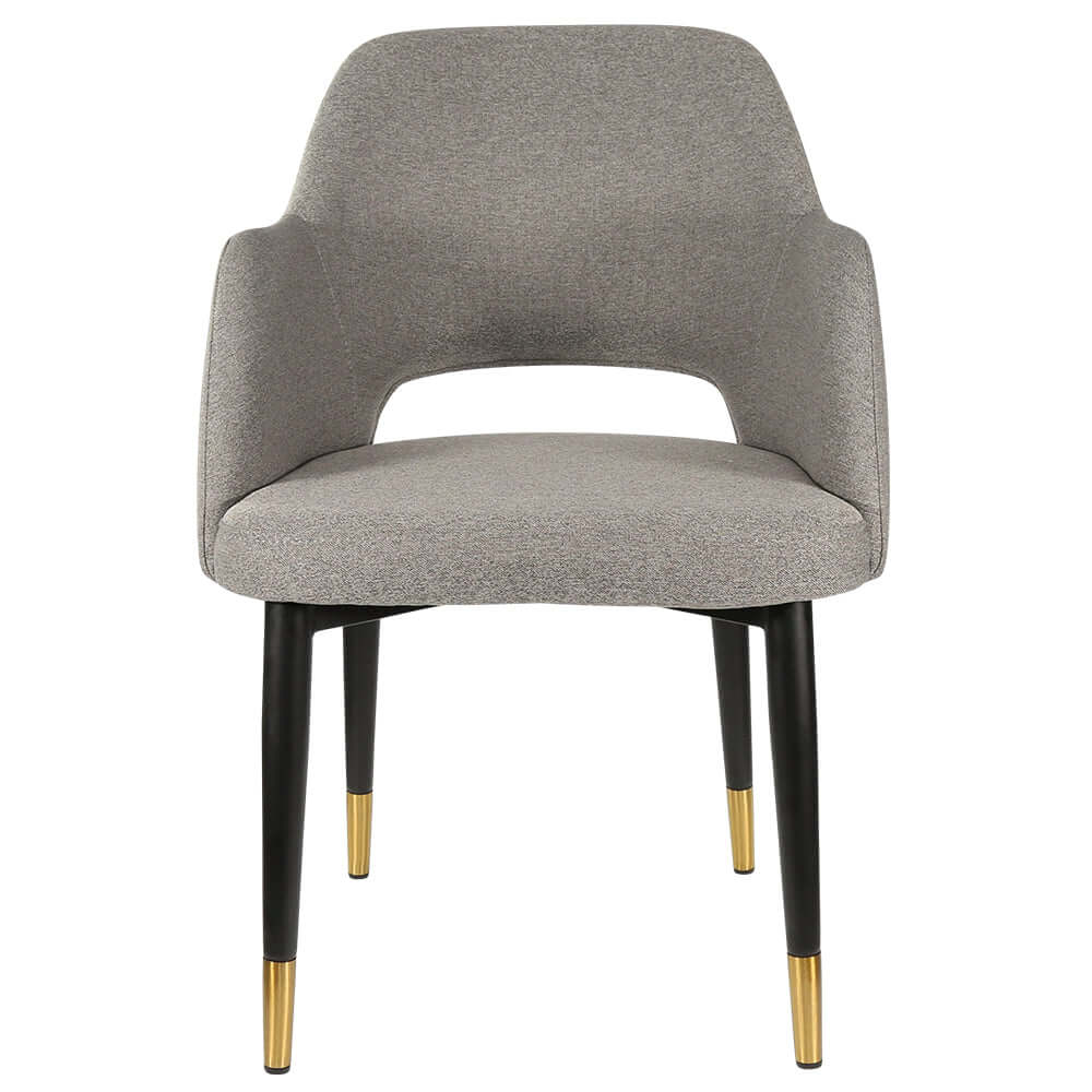 Durafurn Sorbet Chair with Black Metal Legs - Taupe Fabric