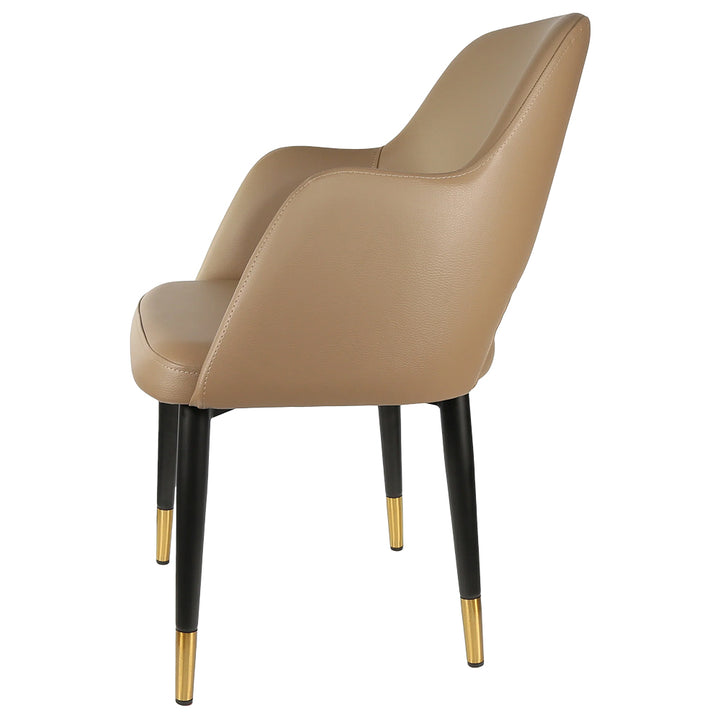 Durafurn Sorbet Chair with Black Metal Legs - Taupe Vinyl