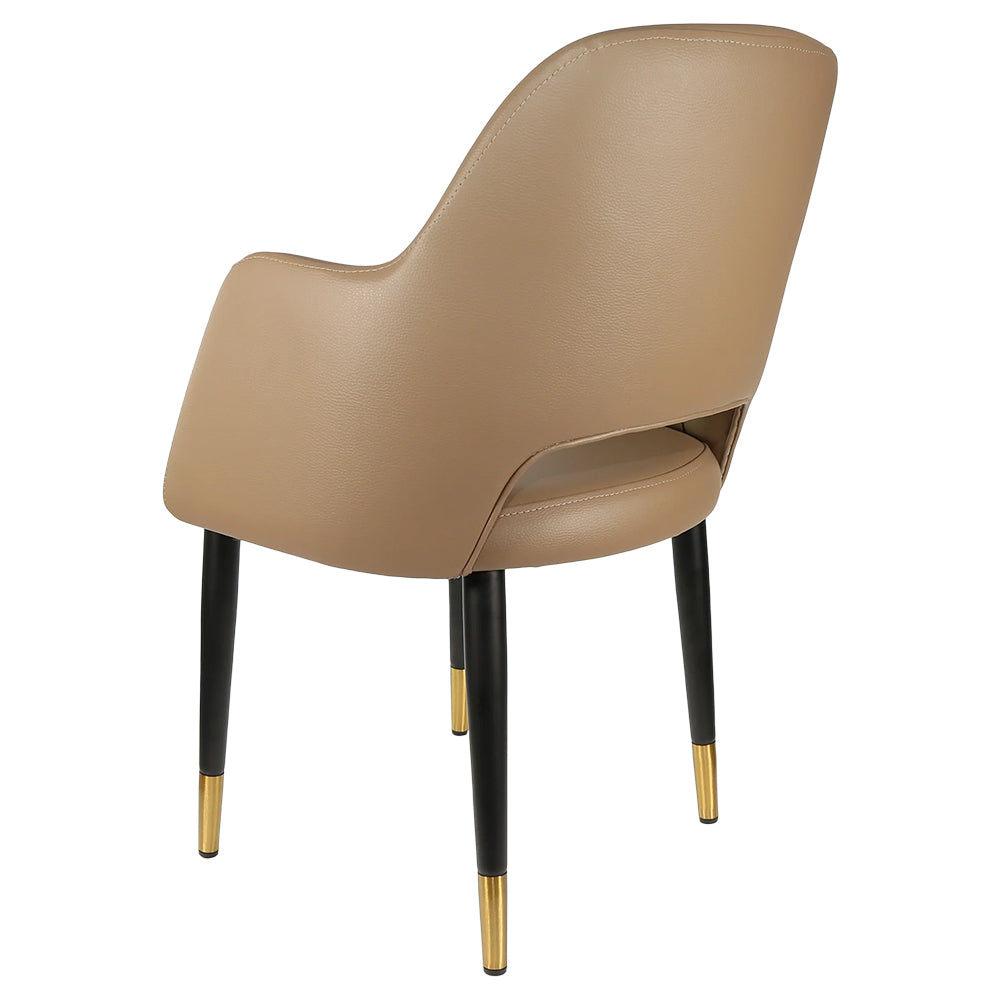 Durafurn Sorbet Chair with Black Metal Legs - Taupe Vinyl