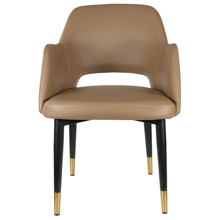 Durafurn Sorbet Chair with Black Metal Legs - Taupe Vinyl