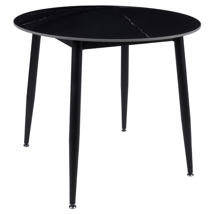 Duverge 90cm Round Dining Table - Black