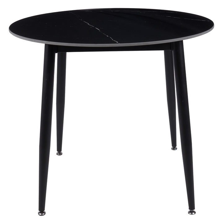Duverge 90cm Round Dining Table - Black