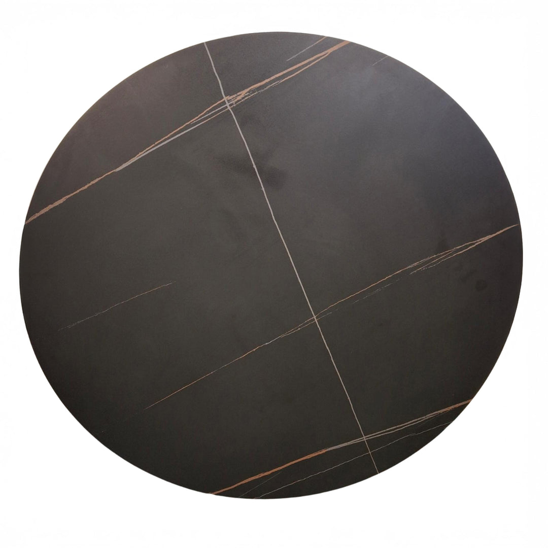 Duverge 90cm Round Dining Table - Black