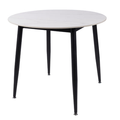Duverge 90cm Round Dining Table - White