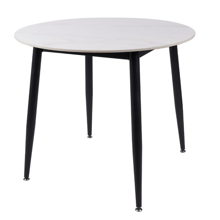 Duverge 90cm Round Dining Table - White