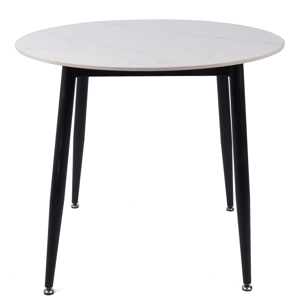 Duverge 90cm Round Dining Table - White