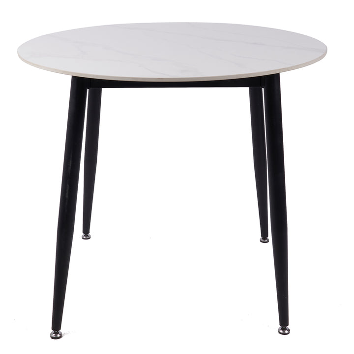 Duverge 90cm Round Dining Table - White