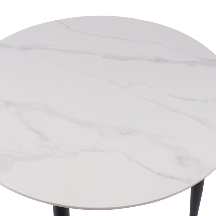 Duverge 90cm Round Dining Table - White