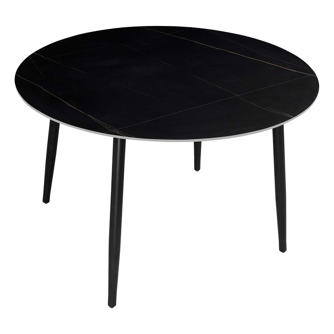 Duverge 120cm Round Dining Table - Black