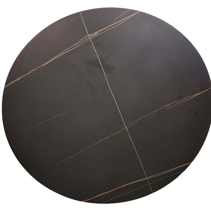 Duverge 120cm Round Dining Table - Black