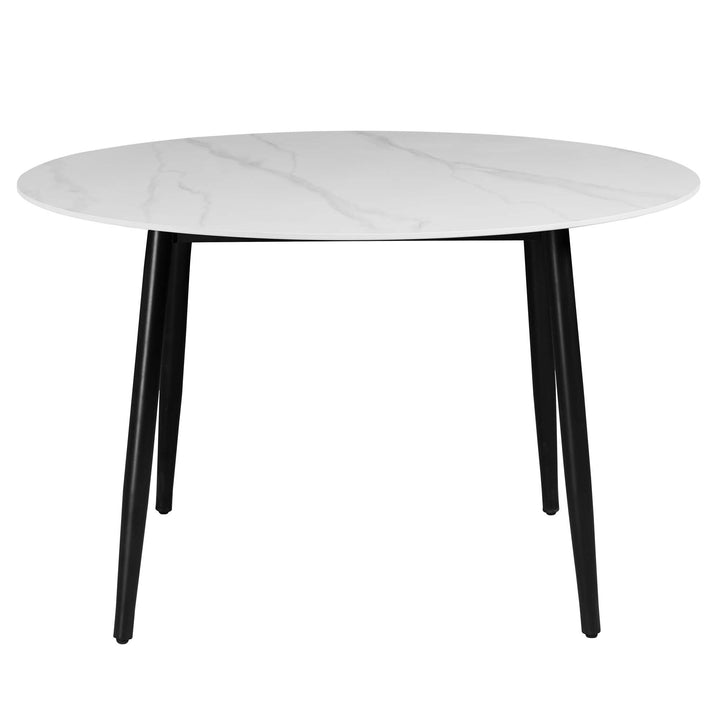 Duverge 120cm Round Dining Table - White