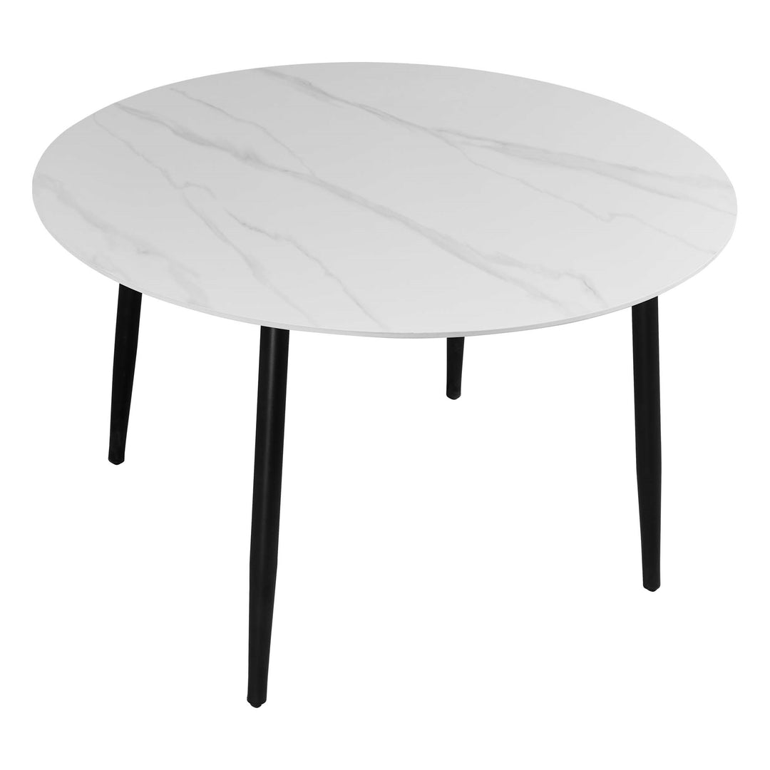 Duverge 120cm Round Dining Table - White