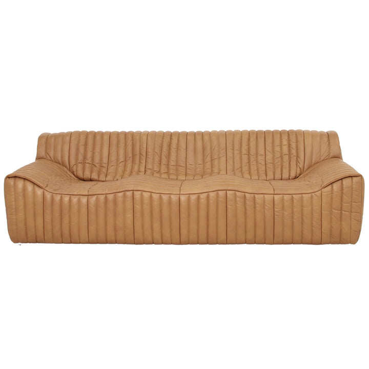 Duvina 3 Seater Sofa - Amber Tan Eco Leather