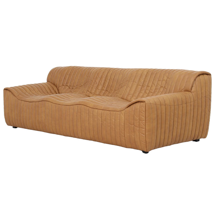 Duvina 3 Seater Sofa - Amber Tan Eco Leather