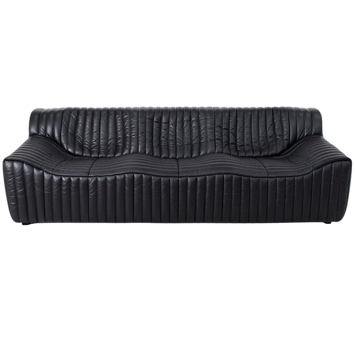 Duvina 3 Seater Sofa - Black Eco Leather