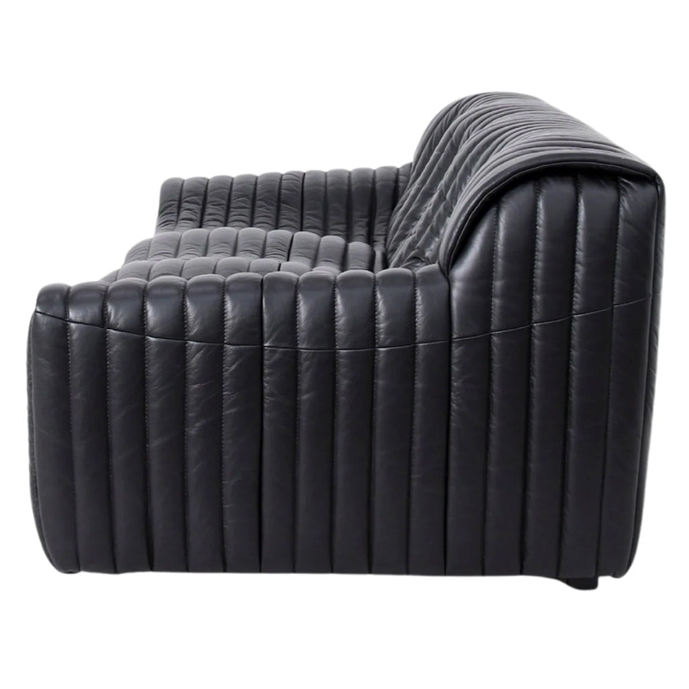 Duvina 3 Seater Sofa - Black Eco Leather