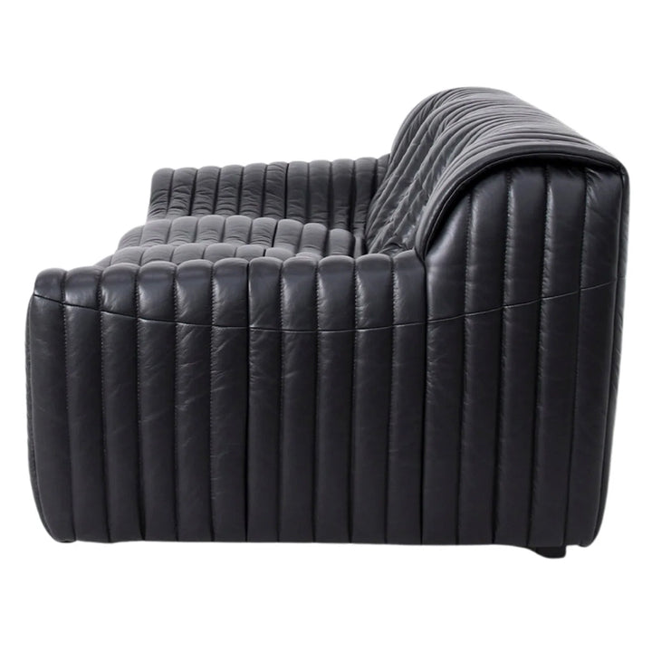 Duvina 3 Seater Sofa - Black Eco Leather