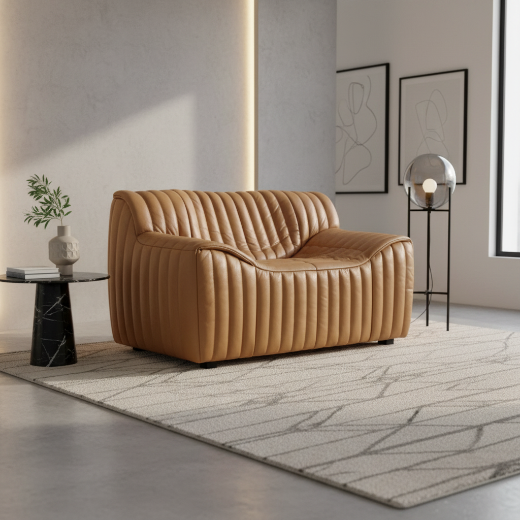 Duvina Armchair - Amber Tan Eco Leather