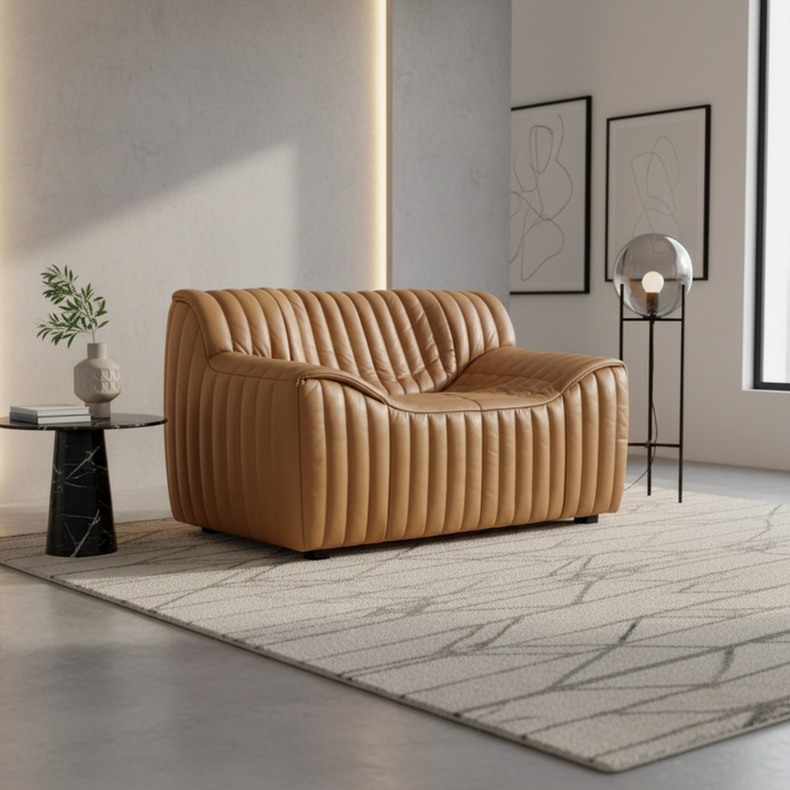 Duvina Armchair - Amber Tan Eco Leather