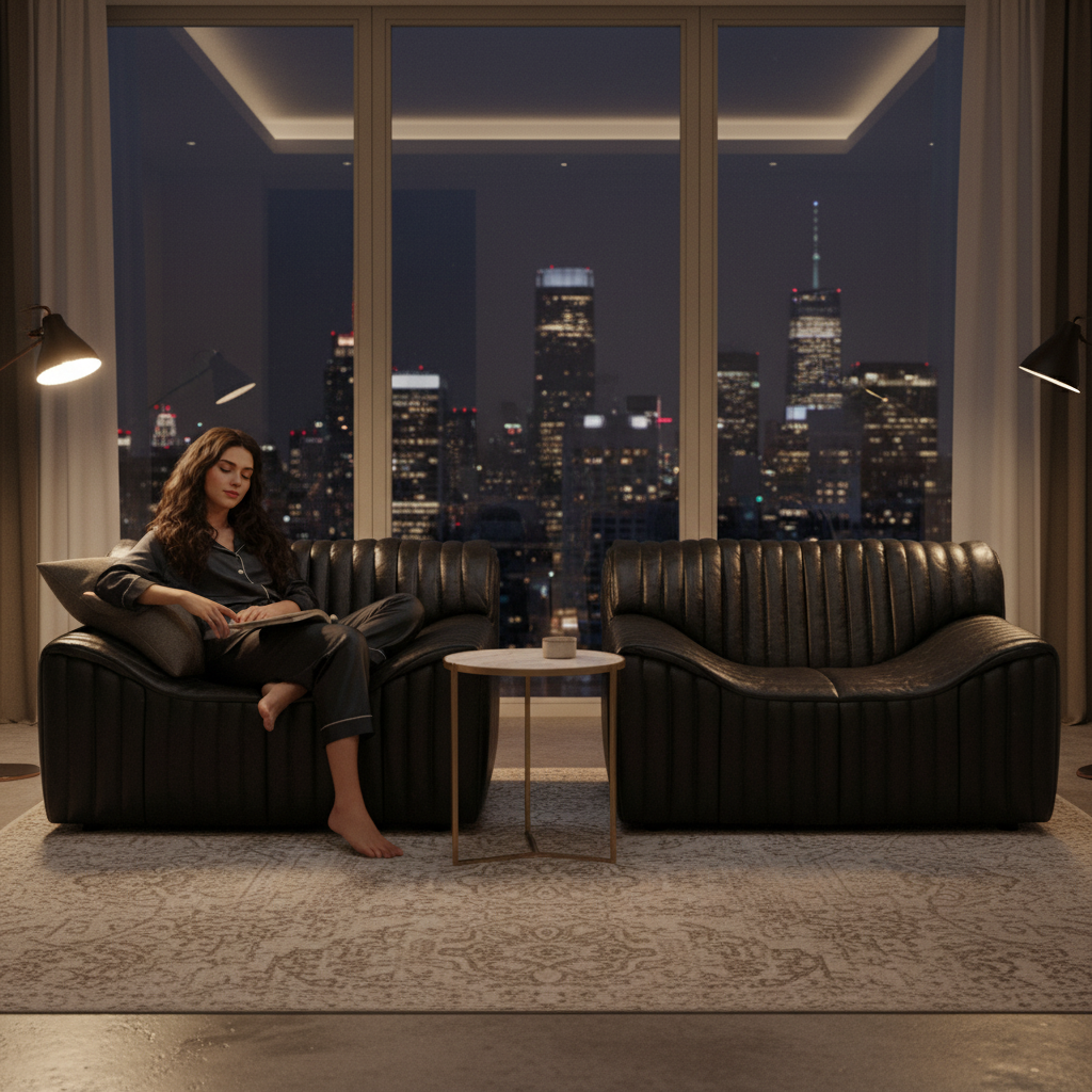 Duvina Armchair - Black Eco Leather