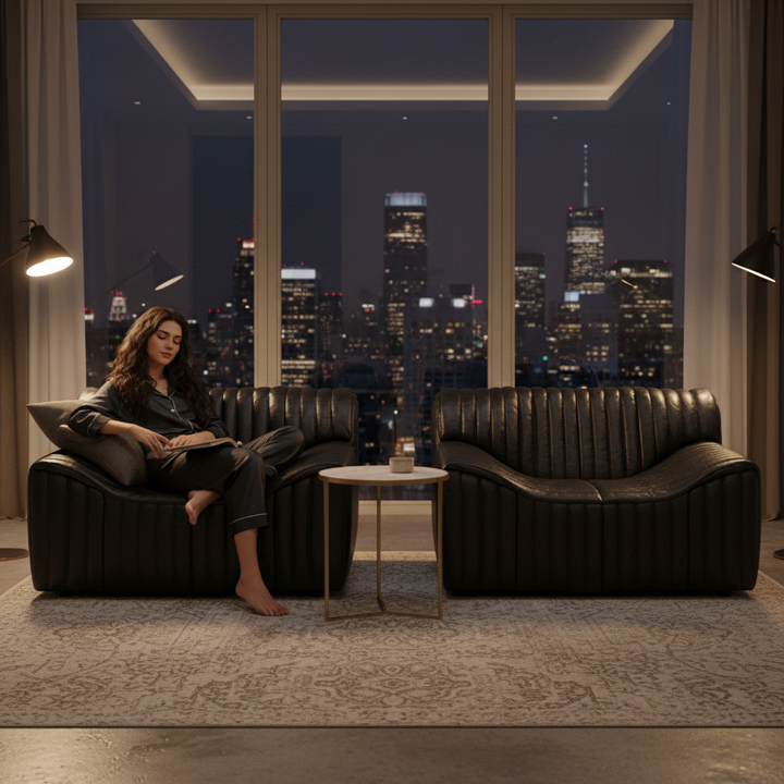 Duvina Armchair - Black Eco Leather