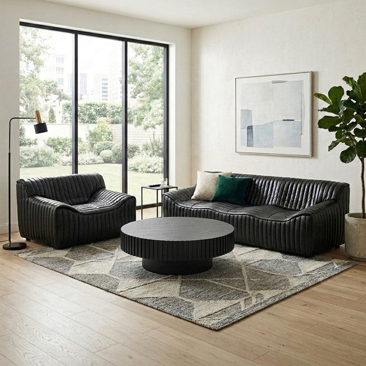 Duvina Armchair - Black Eco Leather