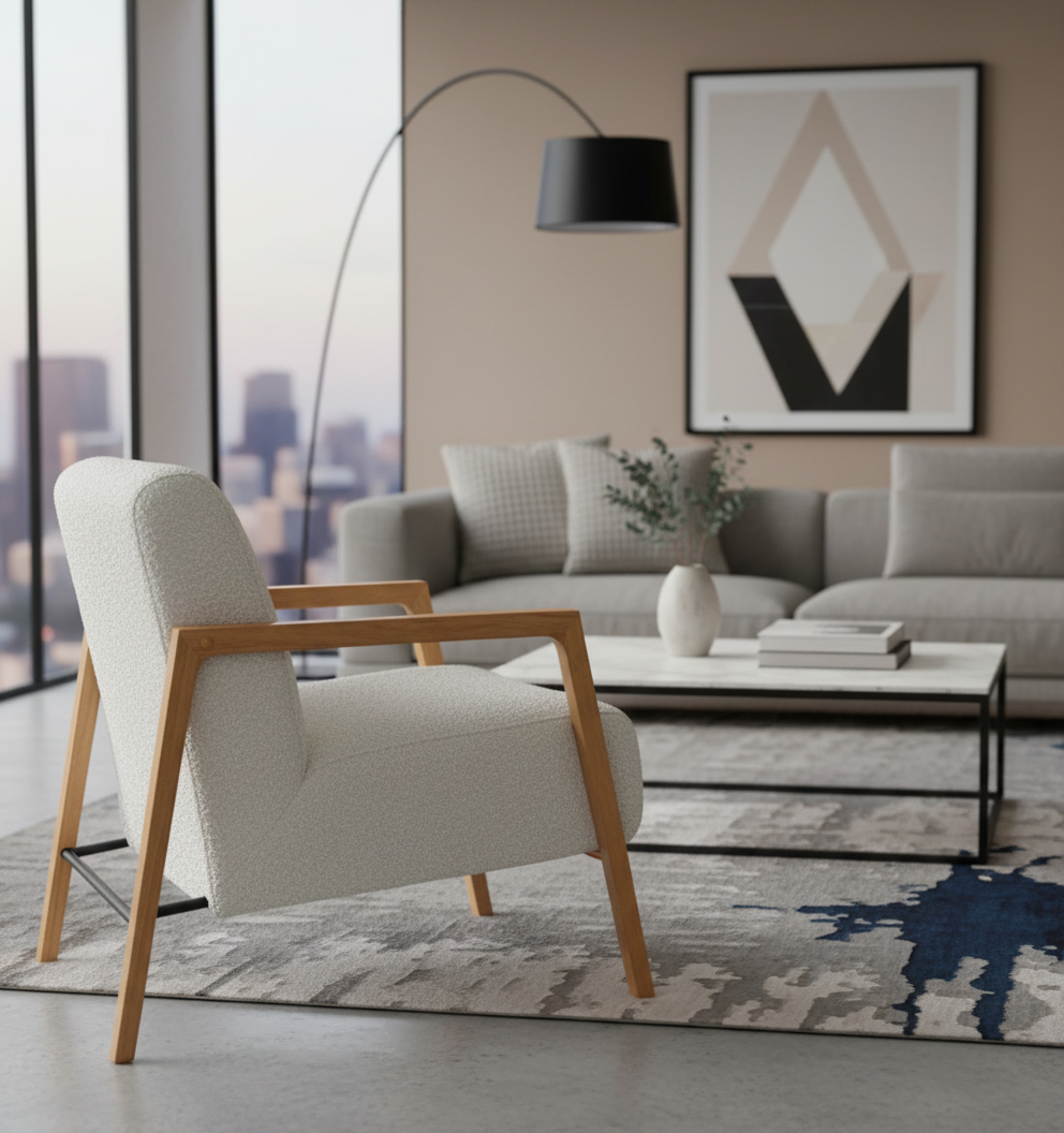 Earl Boucle Armchair - Beige